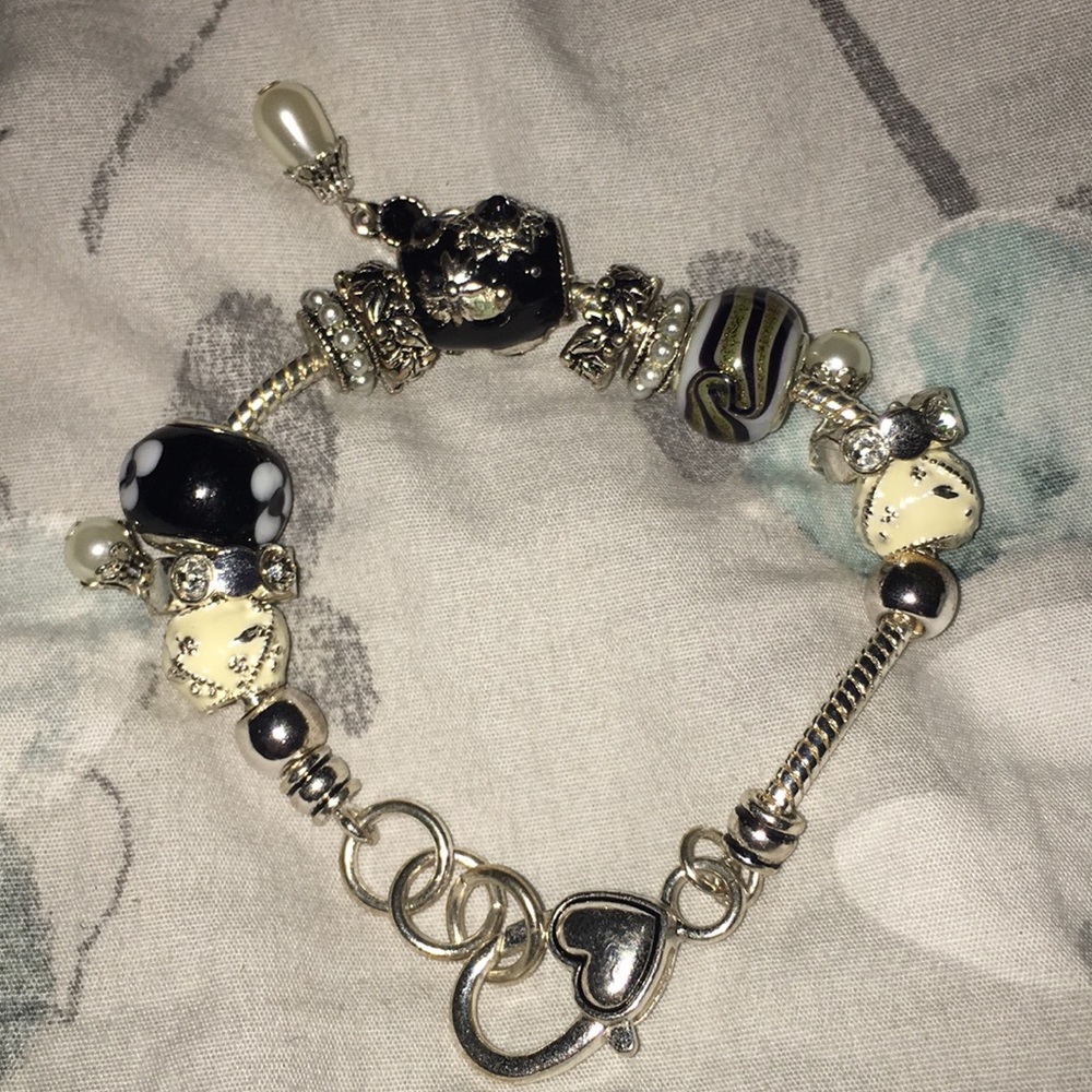 pandora bracelet with many charms